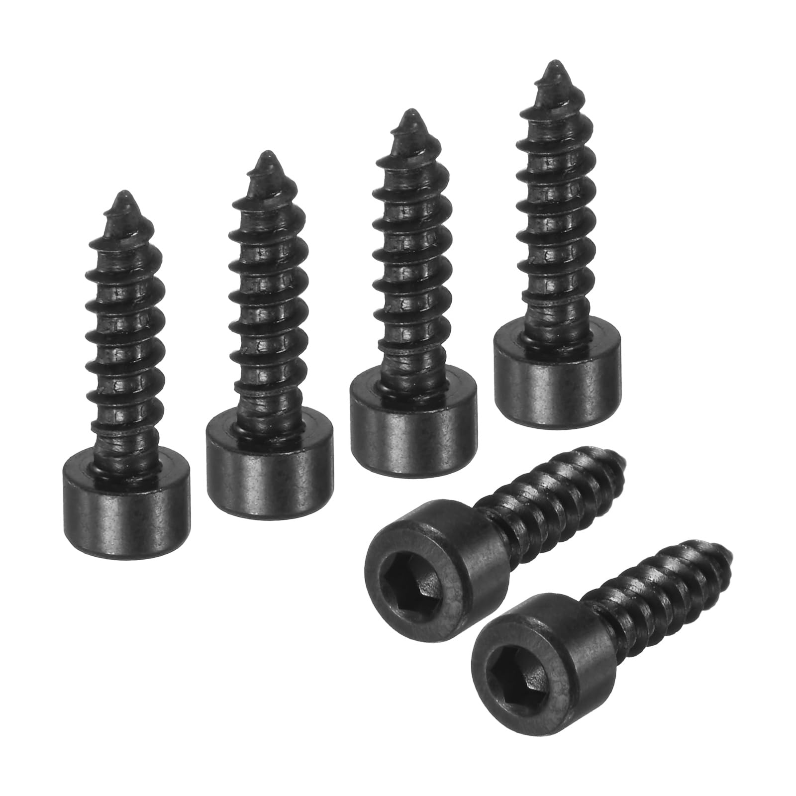 M METERXITY 60 Pack Hex Socket Head Screws, M4x14mm Stainless Steel Bolts Full Thread Self Tapping Screws for Furniture Machinery Electrical Appliances [Black]