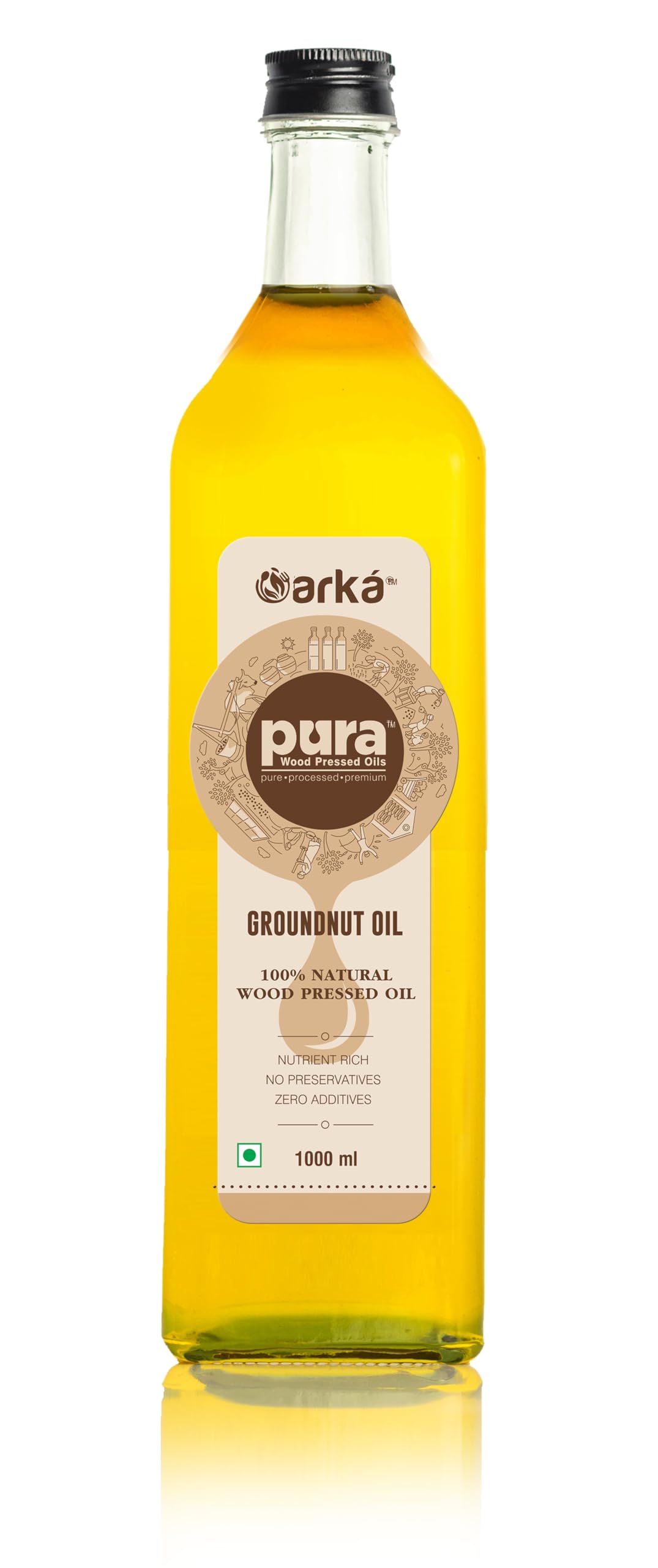 Pura Wood Pressed Natural GroundNut Oil for Cooking,Ideal for Frying, Baking, and Sauteing |100% Natural, High Smoke Point, and Cholesterol-Free -1 Liter (B0C53T792D) Amazon Price History, Amazon Price Tracker