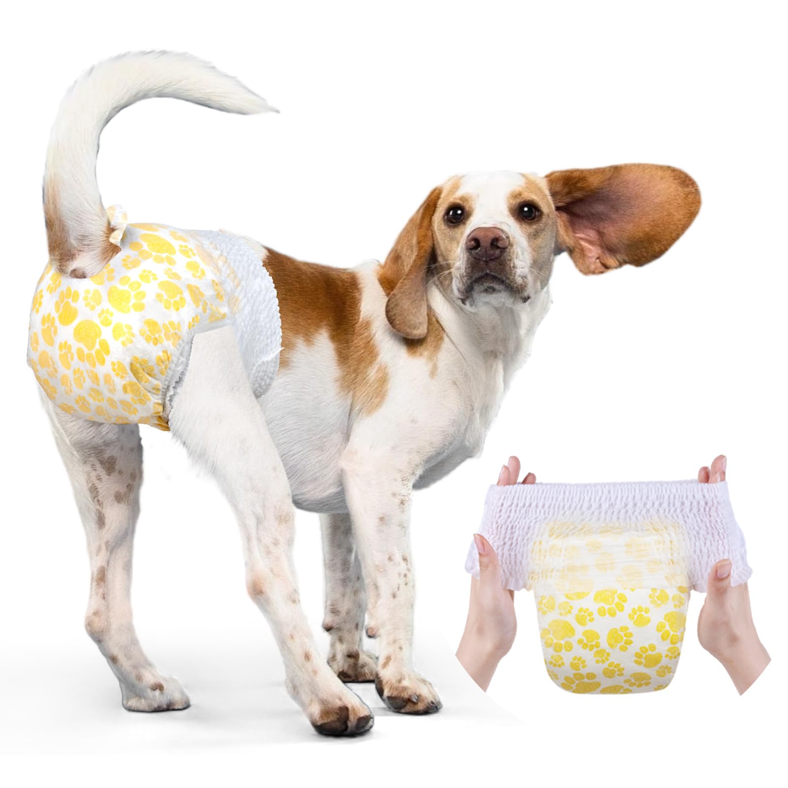 Dono Dog Diapers Female with Stretchy Waist-36Pcs, Disposable Full Wrap Female Puppy Dog in Heat Period Diapers, 360° Leak-Proof Super Absorbent Doggie Puppy
