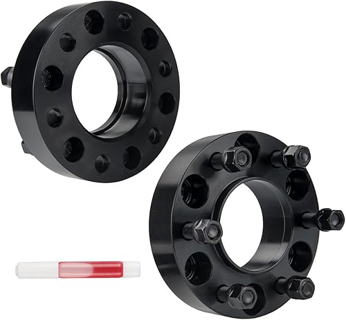 Vista 505 de KAX Espaciadores de rueda de 0.236 x 5.315 in, espaciadores de rueda centrados de 2 pulgadas y 6 lengüetas para F-15-0, Expedition, Mark LT, Negro