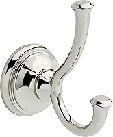 Delta Cassidy Polished Nickel Double Towel Hook Wall Mounted J-Hook for Robes & Towels | 79735-PN Bathroom Accessory