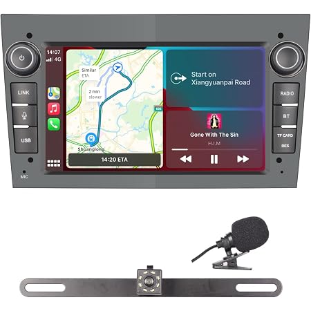 Autoradio 7" Tactile Sans Fil CarPlay/Android Auto - Compatible Opel Antara, Zafira, Corsa - Bluetooth, Mirror Link, Caméra Gris