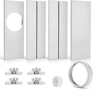 Kerykwan Portable AC Window Vent Kit for 5.9" Exhaust Hose Adjustable Portable Air Conditioner Window Kit for Ducting Universal AC Seal Panel for Horizontal&Vertical
