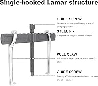Vista 8 de ChgImposs 12 Inch 2-Jaw Gear Puller, Adjustable Bearing Puller Gears, Reversible Removal Tool for External Internal Pulling, CR-V Two Claws Puller