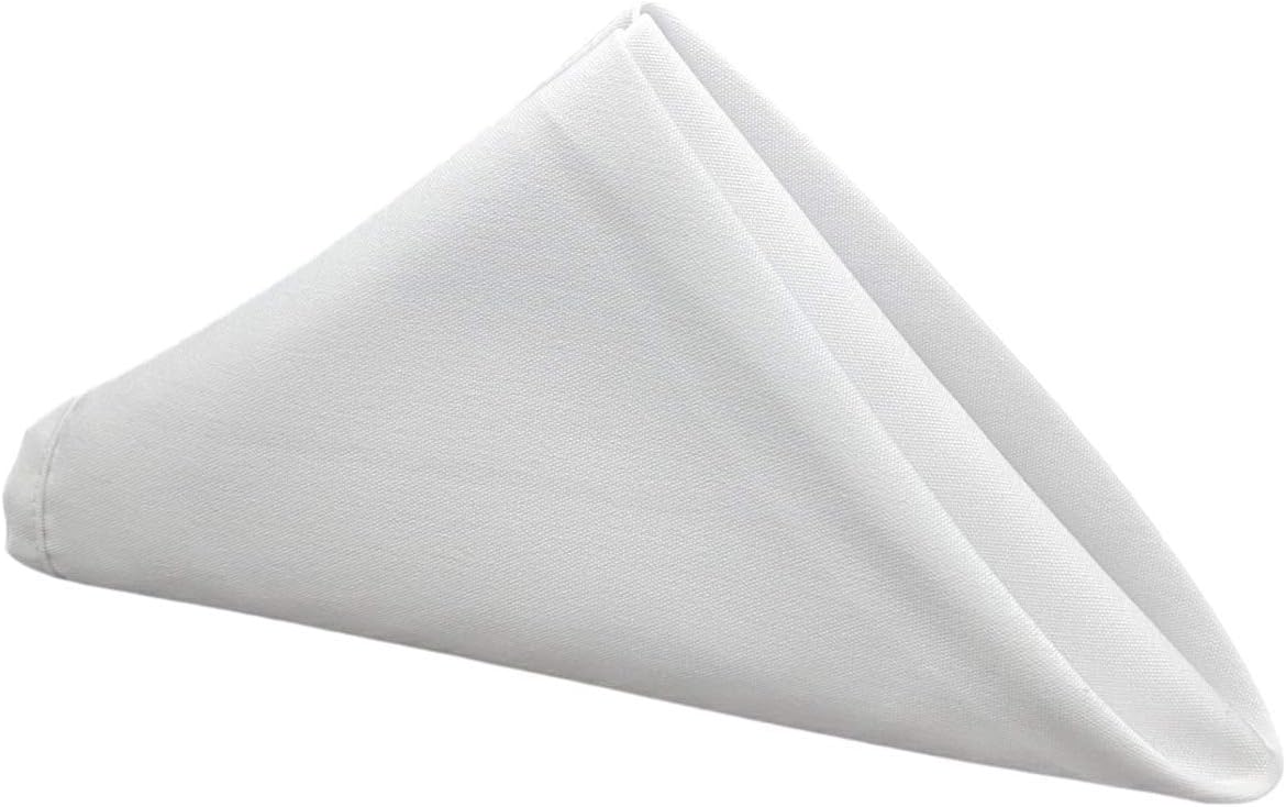 36 Pack Cloth Table Napkins/Linens - 20 Inch x 20 Inch - Easy Care 100% Spun Polyester - Cotton Like Feel - Ivory