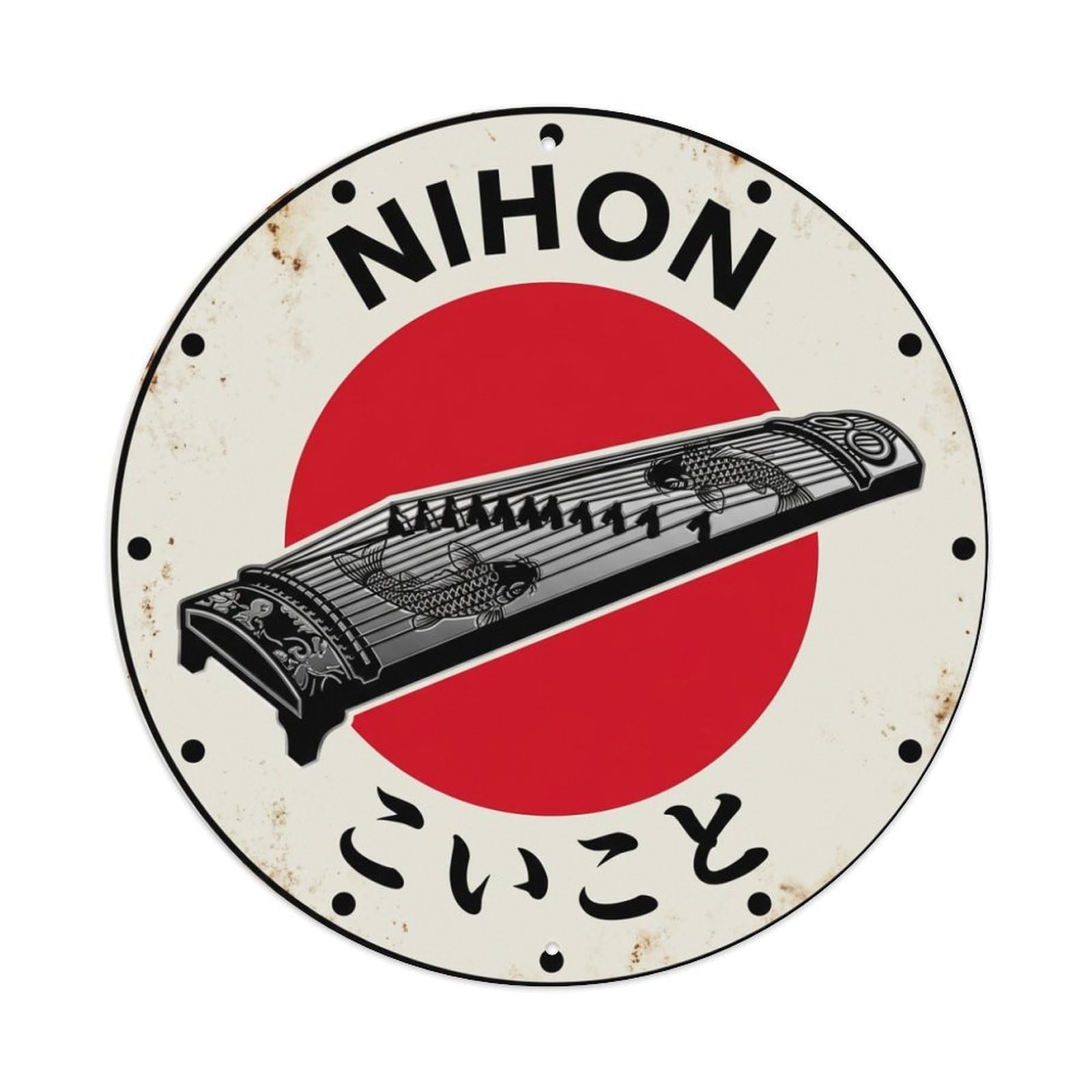 Galvaxio Style Koi Fish Koto Nihon Water Symbol Historic Metal Tin Sign