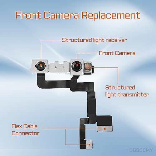 Miniatura 2 de para iPhone 11 Kit de reparación de repuesto de cámara frontal 12MP 6.1 ", iPhone11 parte del módulo de lente de cara estructurada Transmisor