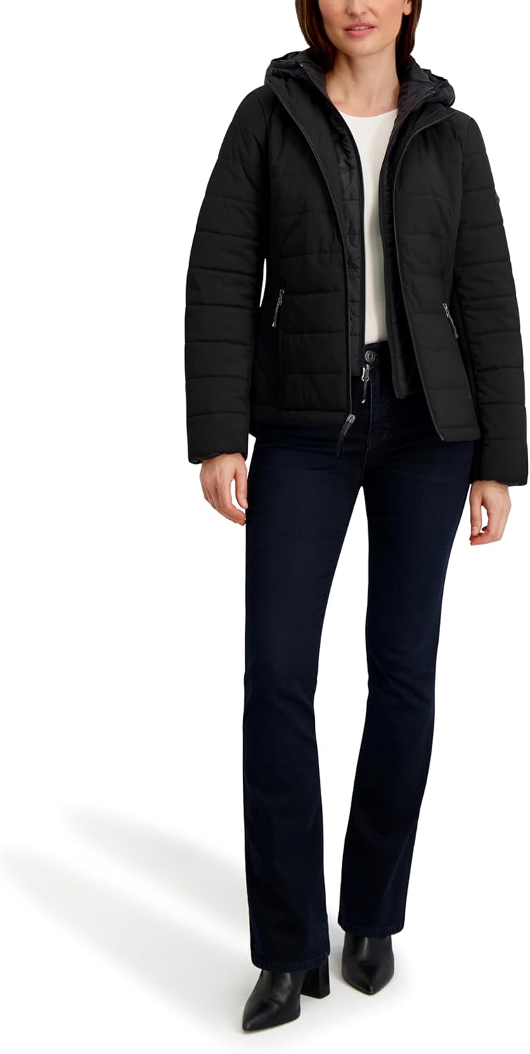 Nautica womens Nautica Women’s Stretch Hybrid Puffer Jacket – Short Winter Coat With Bib - Image 5