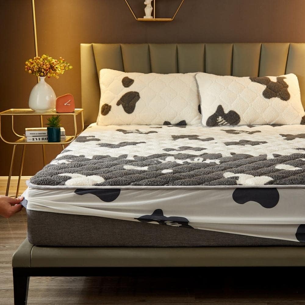 Deep Pockets Shrinkage and Fade Resistan Fitted Sheet Only Twin Green,Cartoons Coral Fleece Mattress Cover Protector, Winter Plus Velvet Bed Covers for Kids Boys Girls Bedroom 90200cm