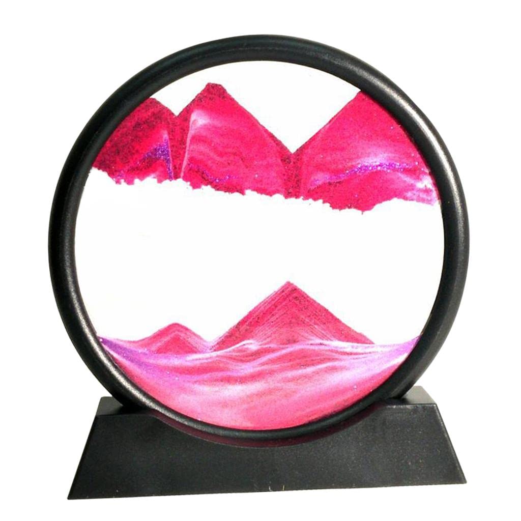 Paowsietiviity Moving Sands Art Picture 3D Dynamic Deep Sea Sand-scape 30,5 cm Rose Red, 30,5 cm