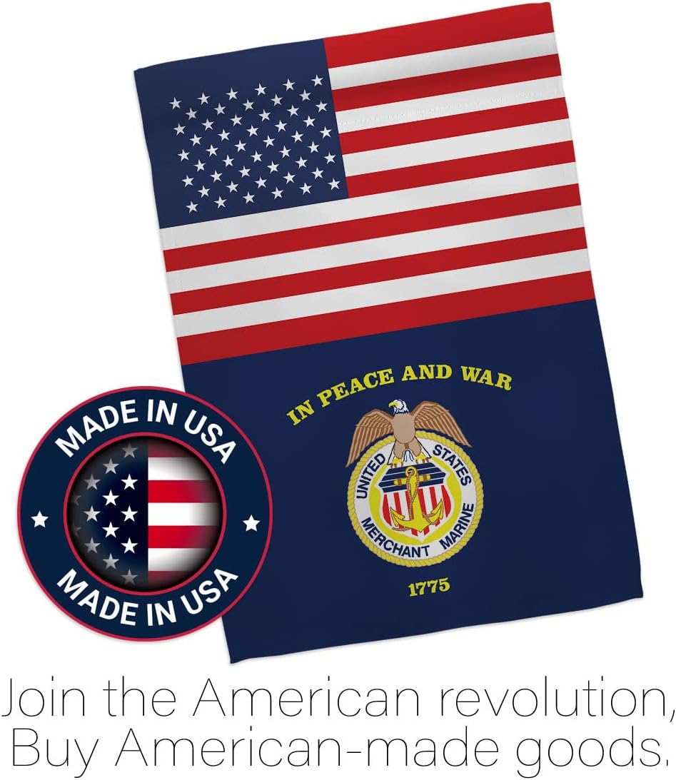US Merchant Marine Garden Flag - Armed Forces Corps USMC Semper Fi United State American Military Veteran Retire Official - House Banner Small Yard Gift Double-Sided Made in USA 13 X 18.5