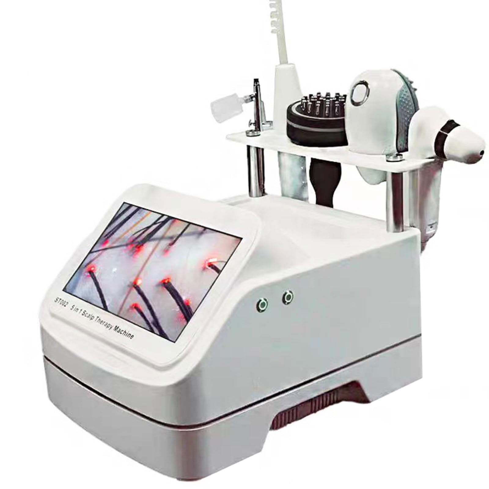 Analizzatore diagnostico della pelle e dei capelli 5 in 1, massaggiatore for il cuoio capelluto da 10 pollici for la caduta dei capelli,rilevamento di cuoio capelluto/pelle/follicoli piliferi