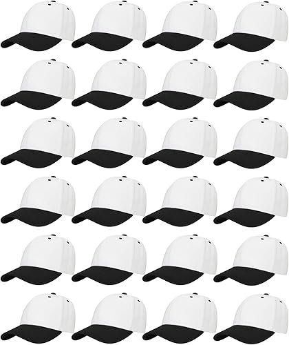 Falari 24144 Pack Gorra de béisbol unisex a granel al por mayor Plain Blank Hat Adjustable Size