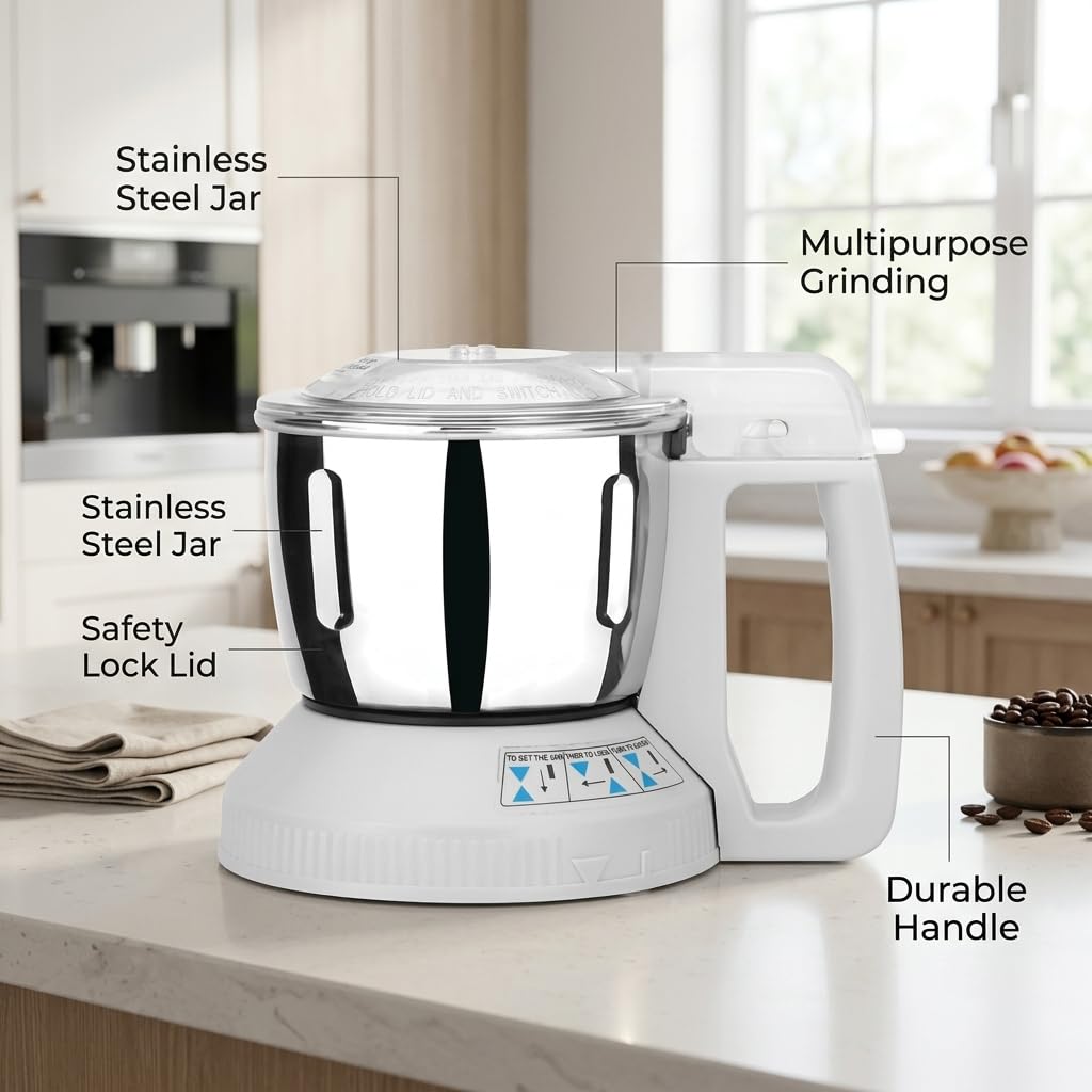 Panasonic AC-310MA 600 ML Multi Jar Steel With Safety Lock (White) (Suitable For MX Series Models AC560, AC555, AC460, AC400, AC360, AC350, AC310, AC300, AC250, AC220, AC210) — Amazon image 4