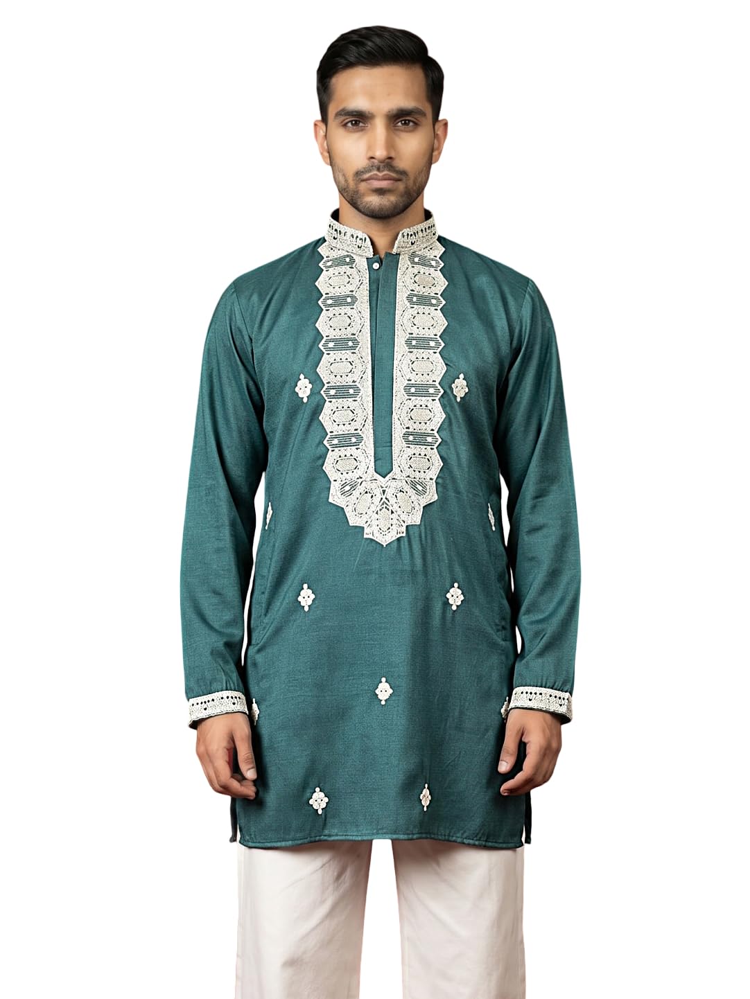 jompers Men's Embroidered Silk Blend Kurtas-picture-32