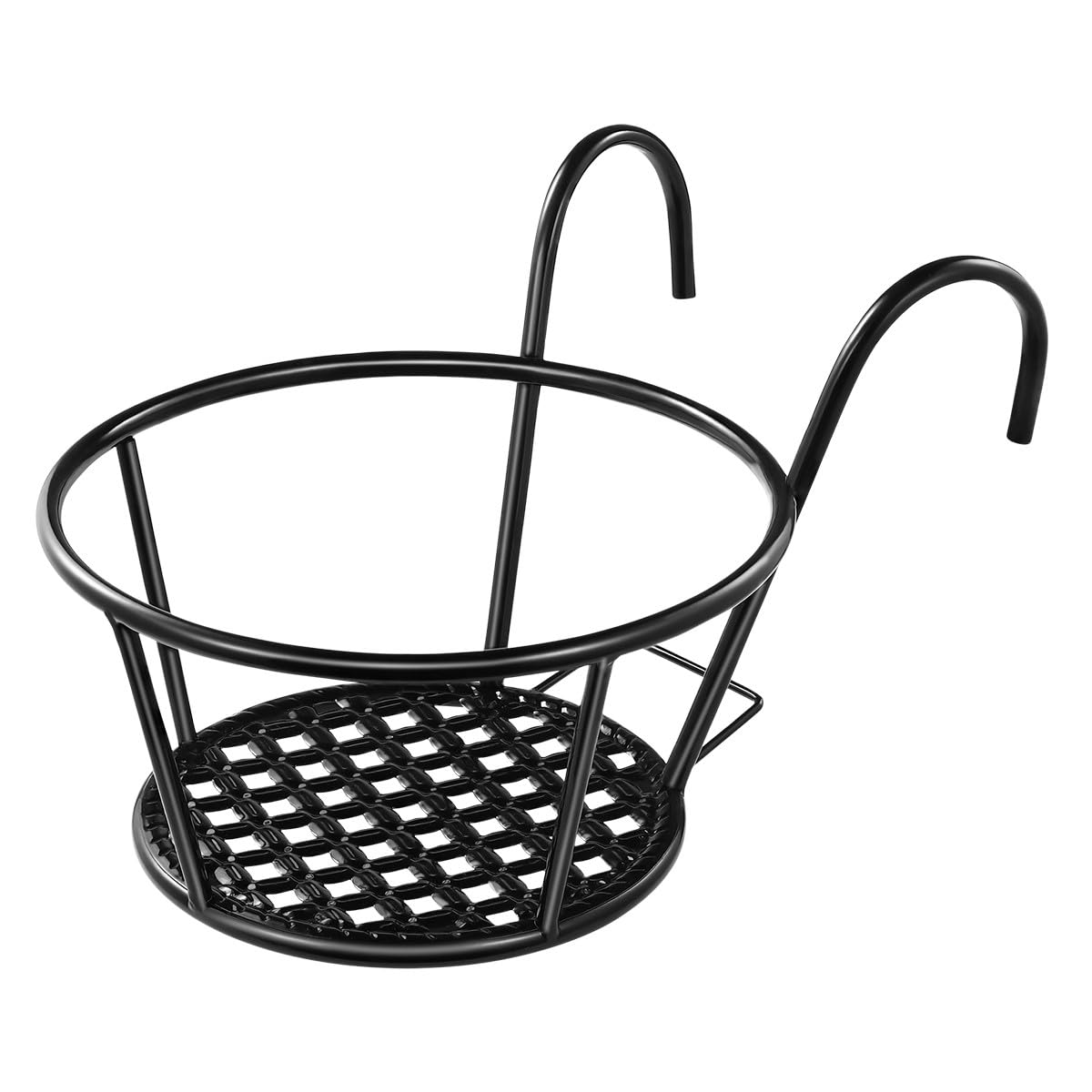 Milisten Hanging Metal Flowerpot Stand Plant Holder Iron Planter Shelf for Balcony, Window, Porch 8. 7x7. 1x6. 5 Inches Black