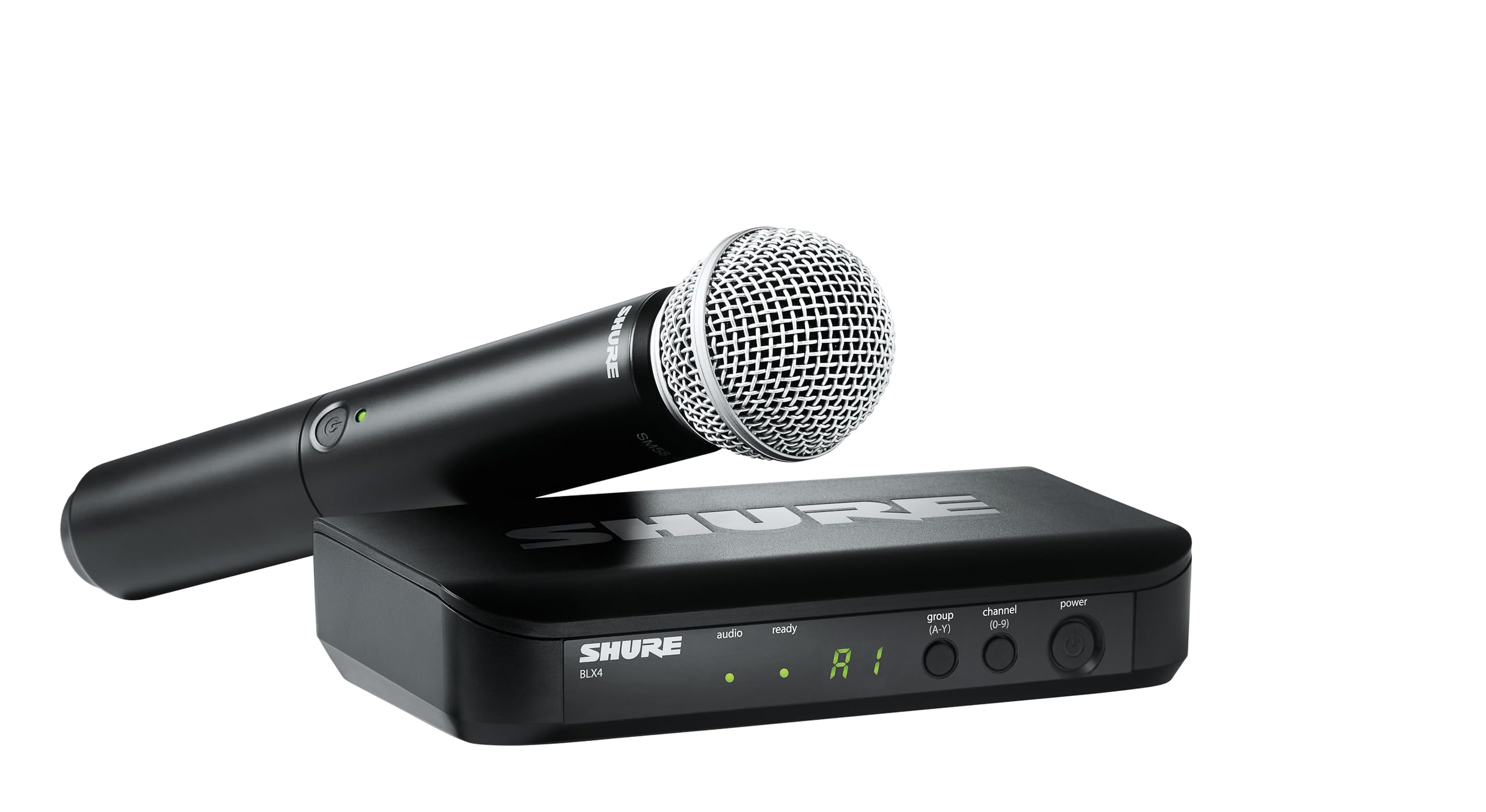 Shure BLX24/SM58 UHF Wireless Mikrofonsystem - Perfekt für Kirche, Karaoke - 14-Stunden Akkulaufzeit, 100m Reichweite | Enthält SM58 Handheld Vocal Mikrofon, Single Channel Empfänger | K3E Band