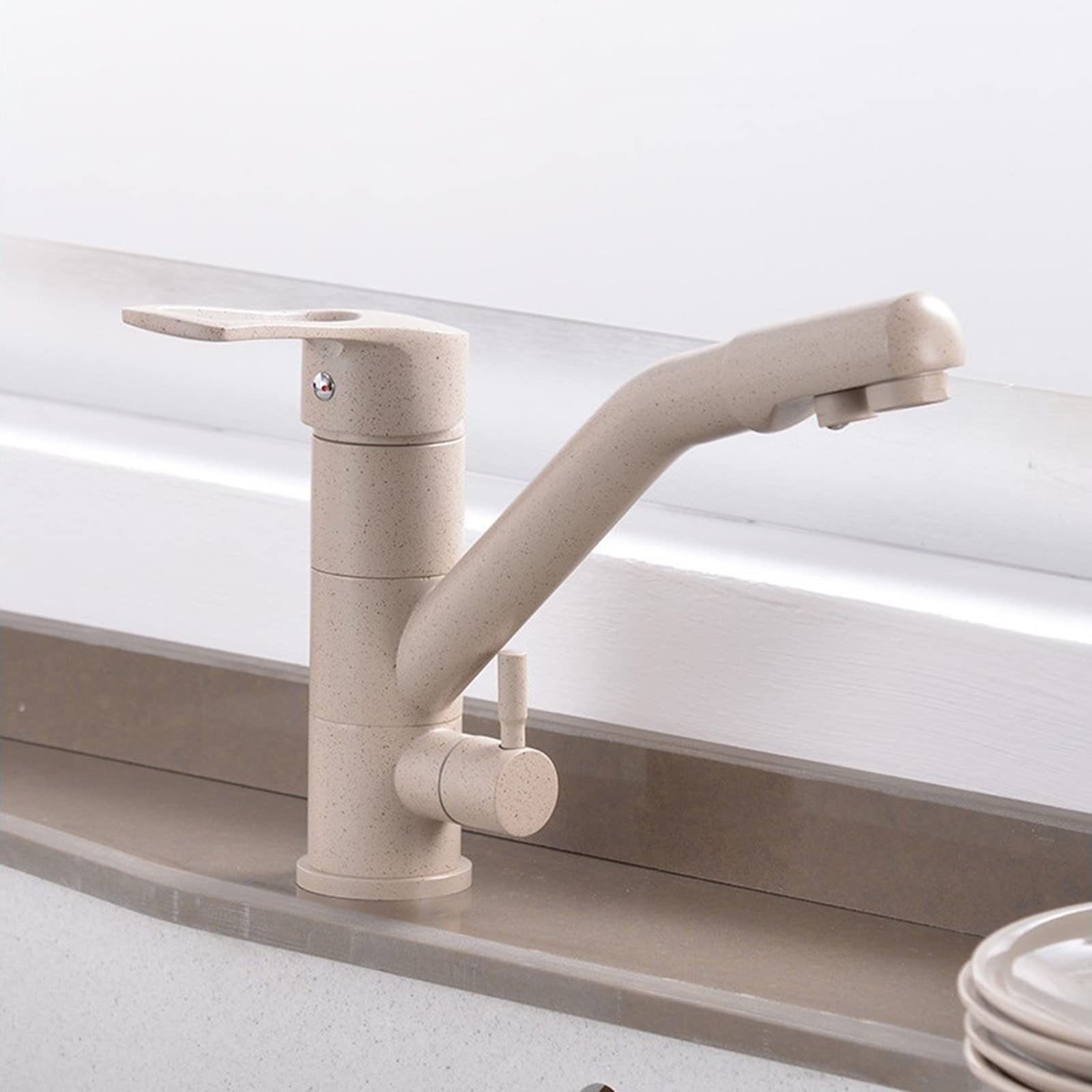 Robinet de Filtre à 3 Voies pour évier de Cuisine, Robinet de Filtre à Eau à 3 Voies, Robinet d'évier de Cuisine pivotant en Laiton, robinets d'évier de Cuisine 3 en 1 -
