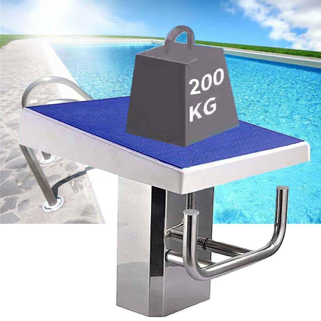 Professionelle Pool-Sprungbretter, rutschfeste Sprungplattform für Schwimmbäder mit Basis aus Edelstahl 304 für Wettkämpfe