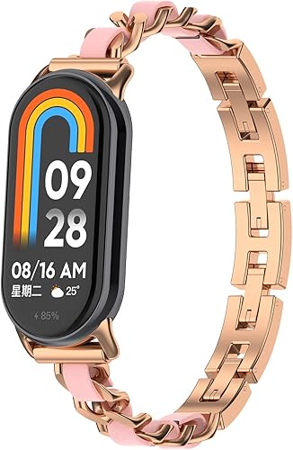 Miniatura 8 de Bandas compatibles con correas Xiaomi Mi Band 8, correa ajustable de acero inoxidable, accesorios de pulsera para mujer, repuesto para Mi Band 8