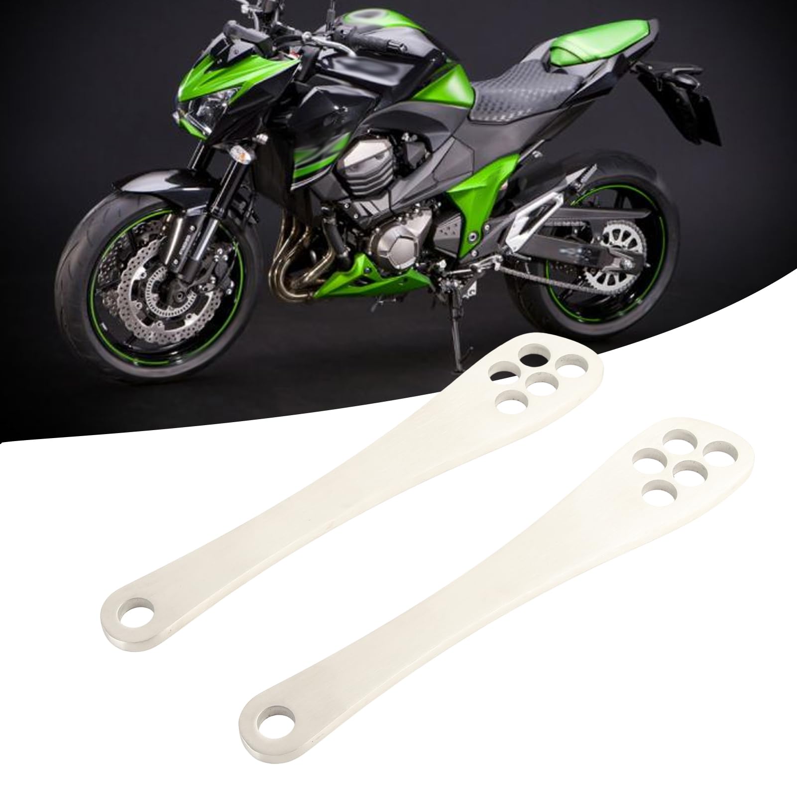 Paire de Liens d'abaissement Arrière en Acier Inoxydable, Accessoires de Moto de Remplacement pour Z 250 300 750 800 1000 Z 250 750 Kit de Lien d'abaissement Kit de Lien 'abaissement