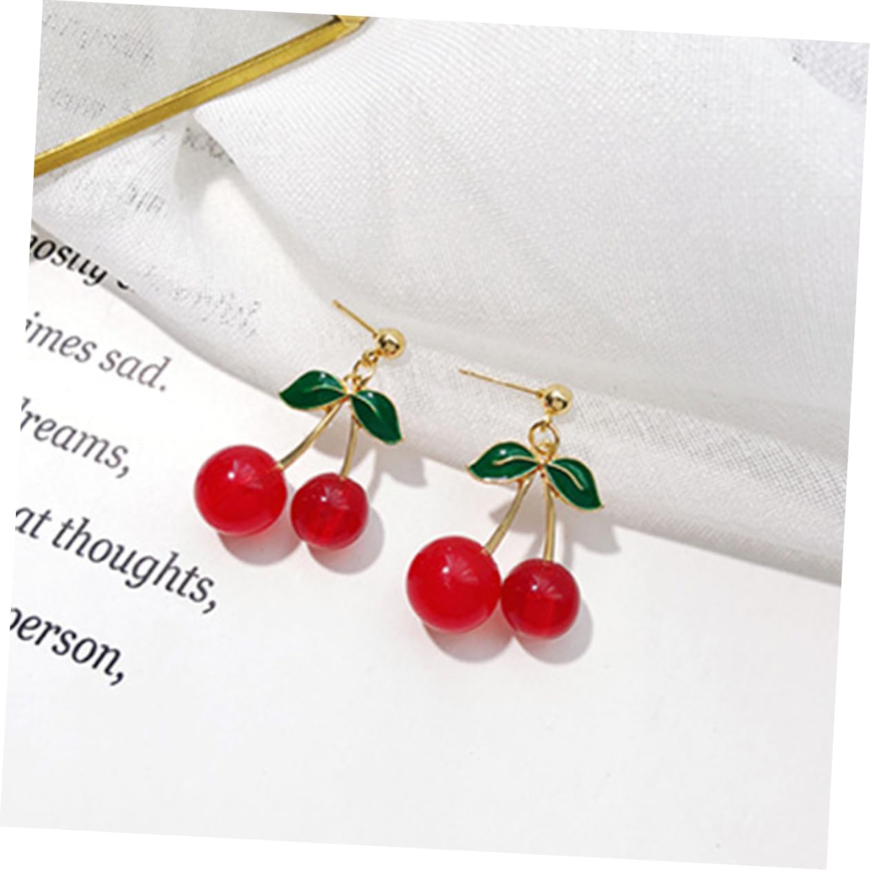 1 Paio di Orecchini di ciliegio minimalisti per Ragazze per Ragazze semplici e Comodi Accessori per Le Orecchie quotidiane