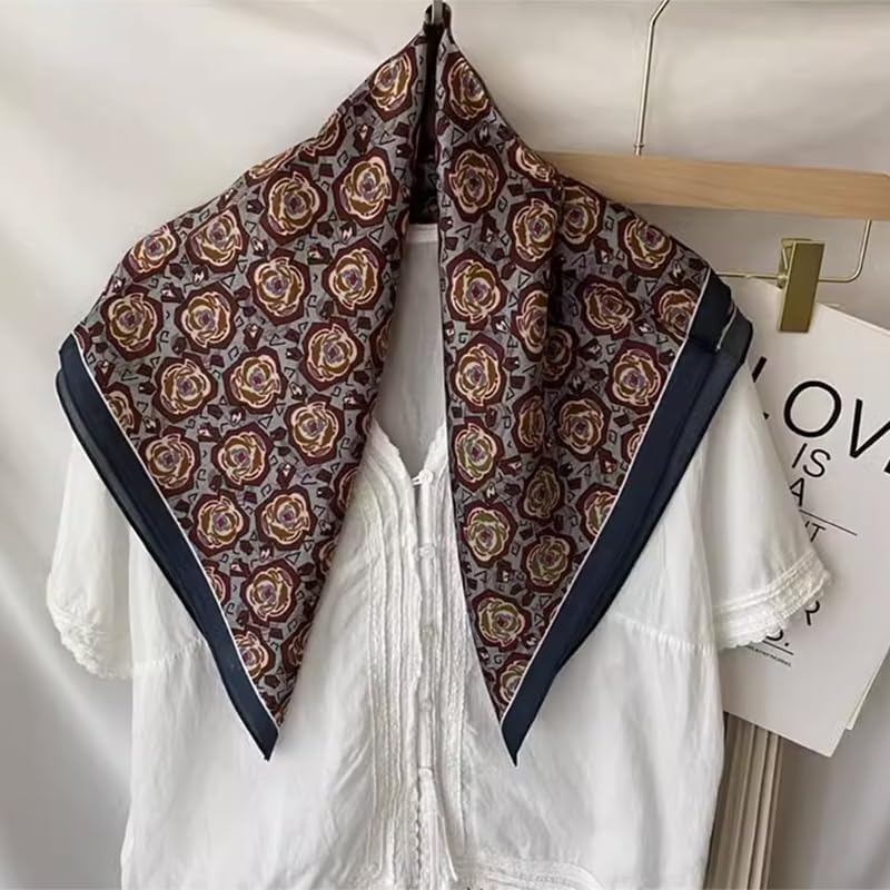 100% Mulberry Silk Scarf 25.6"x25.6" Square Women Neckerchief Headscarf - Lightweight Neck Scarf Gift Packed - Image 5