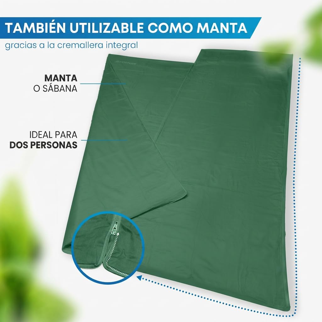 NORDMUT Saco de Dormir Ultraligero Microfibra Algodón Transpirable Compacto