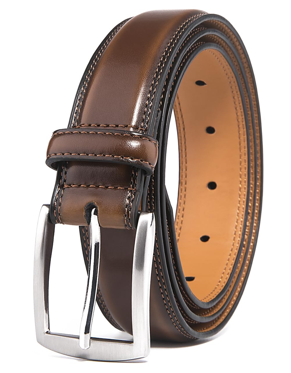Fabio Valenti Men's Burnt Umber Belts For Handmade Genuine Leather, 100% Cow Leather, Classic And Fashion Designs (32/34, )