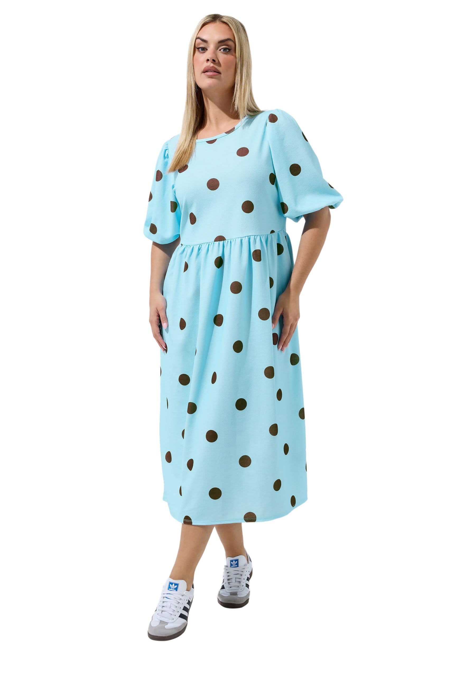 Limited Collection Curve Blue Polka Dot Dress - Women's - Plus Size Curve