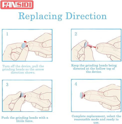 Miniatura 3 de Fansidi Almohadillas de repuesto eléctricas para limas de uñas para bebés, almohadillas de papel de lija eléctricas para recortadoras de uñas para