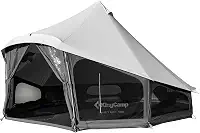 KingCamp Barraca de sino de lona para acampamento, barraca de yurt de acampamento de 4 estações, com macacos de fogão, barracas de luxo à prova d'água e respiráveis para acampamento em família, festa