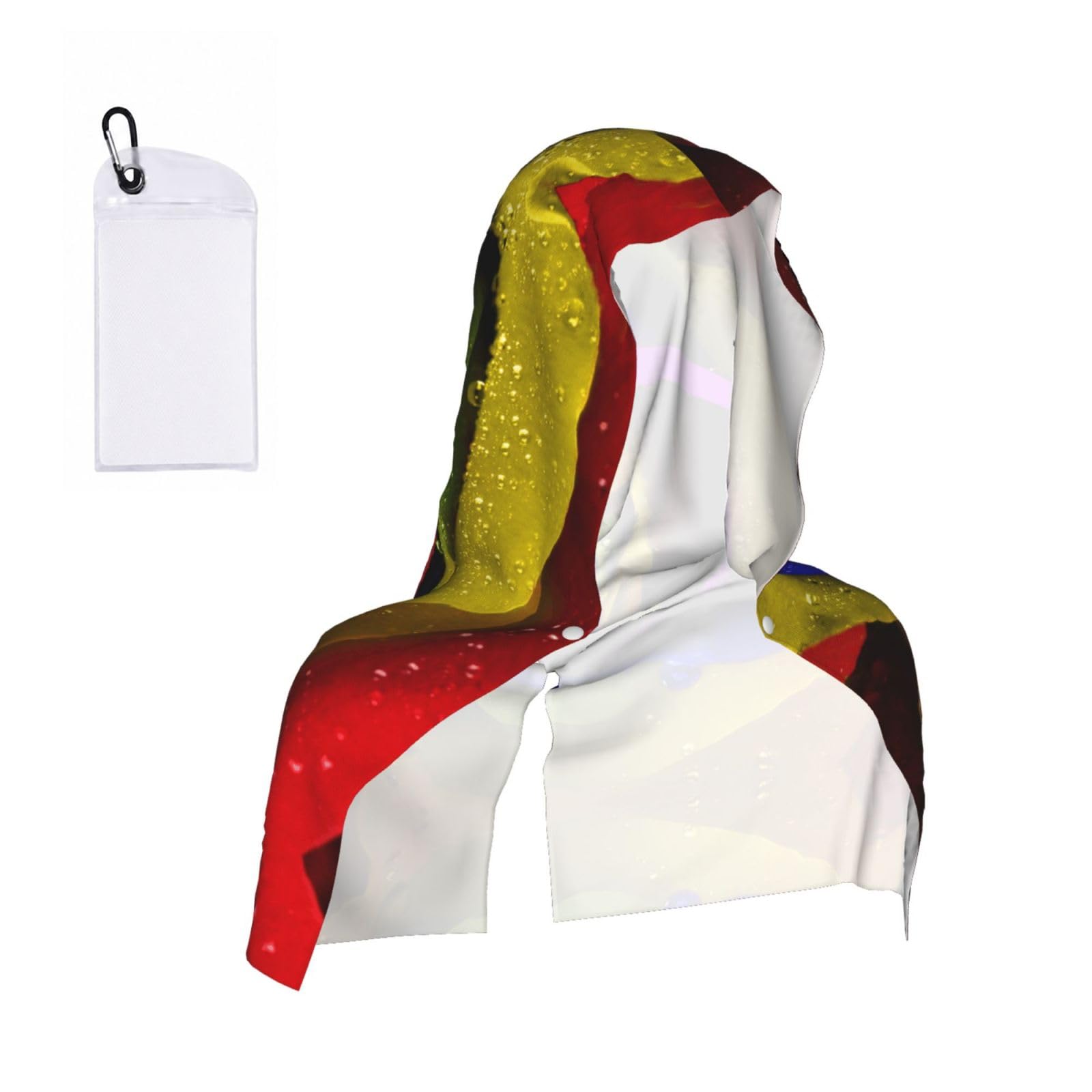 EZDLOWVBA Rainbow Roses Print 2 Pack Cooling Hoodie Towels,Sports Headscarf, Neck Wrap Scarf,Breathable Cooling Towel For Neck And Face, Travel, Swimming, Training