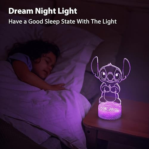 Miniatura 2 de Luz nocturna de puntada de ilusión 3D luz de regalo de puntada con control remoto y tacto inteligente, cosas de costura para decoración de