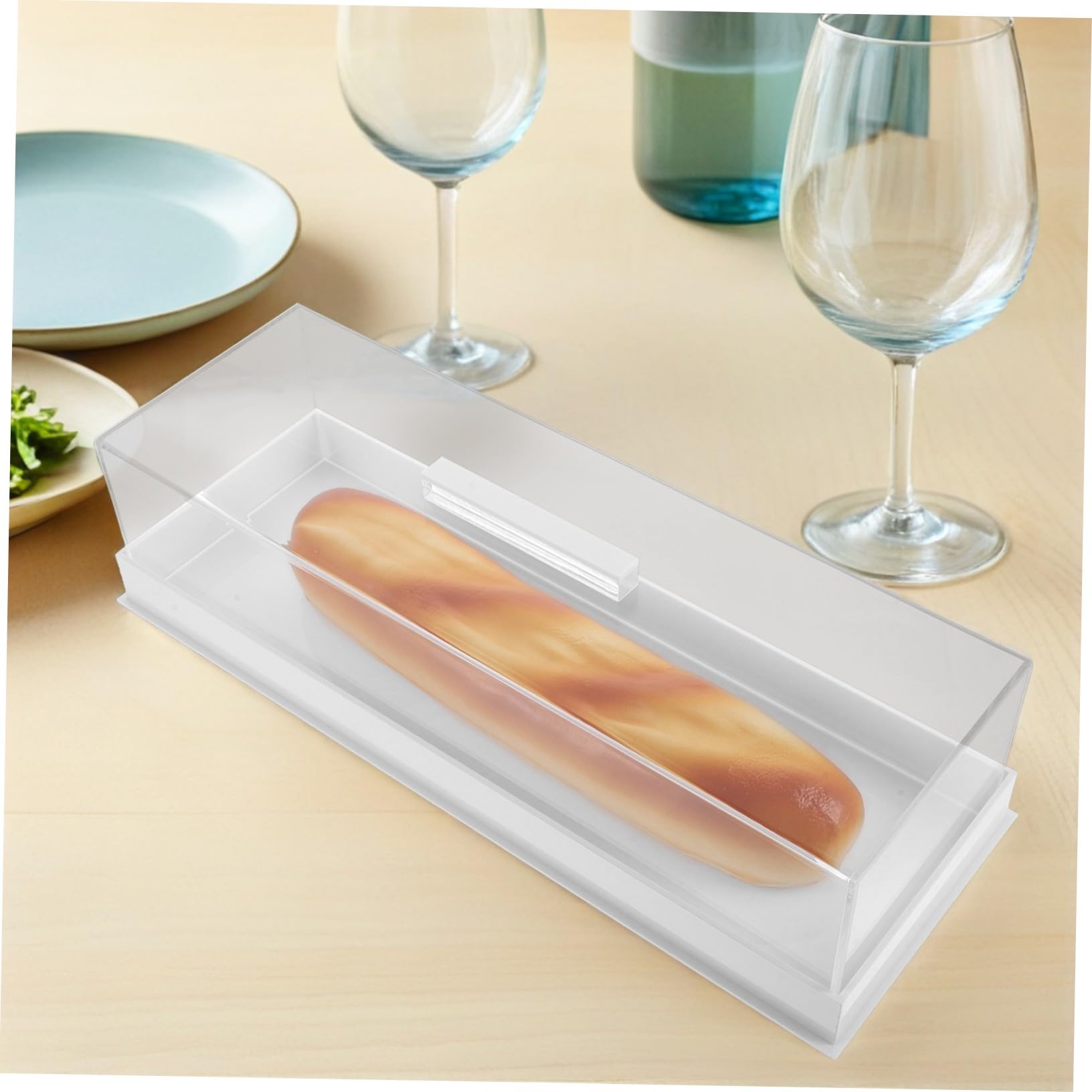 Zerodeko Caja de Presentación Rectangular para Pasteles con Bandeja de Acrílico Tapa para Tartas Soporte Transparente para Postres para Cafetería y Hogar