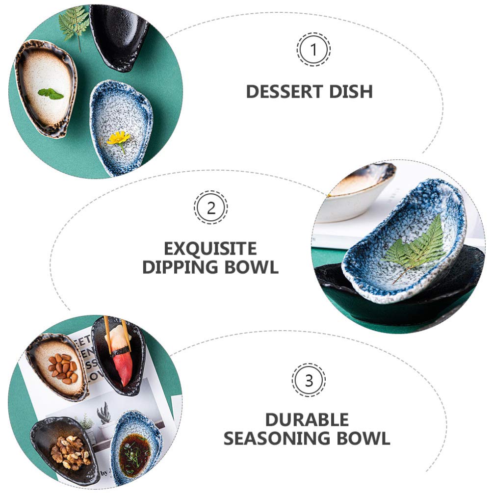 1 Pc Ceramic Dish Practical Vinegar Dish Sauce Container Multipurpose Soy Dish Ceramic Seasoning Dish Fruit Bowl Dessert Dish Ceramic Sauce Dish Creative Snack Dish Side Dish Plate