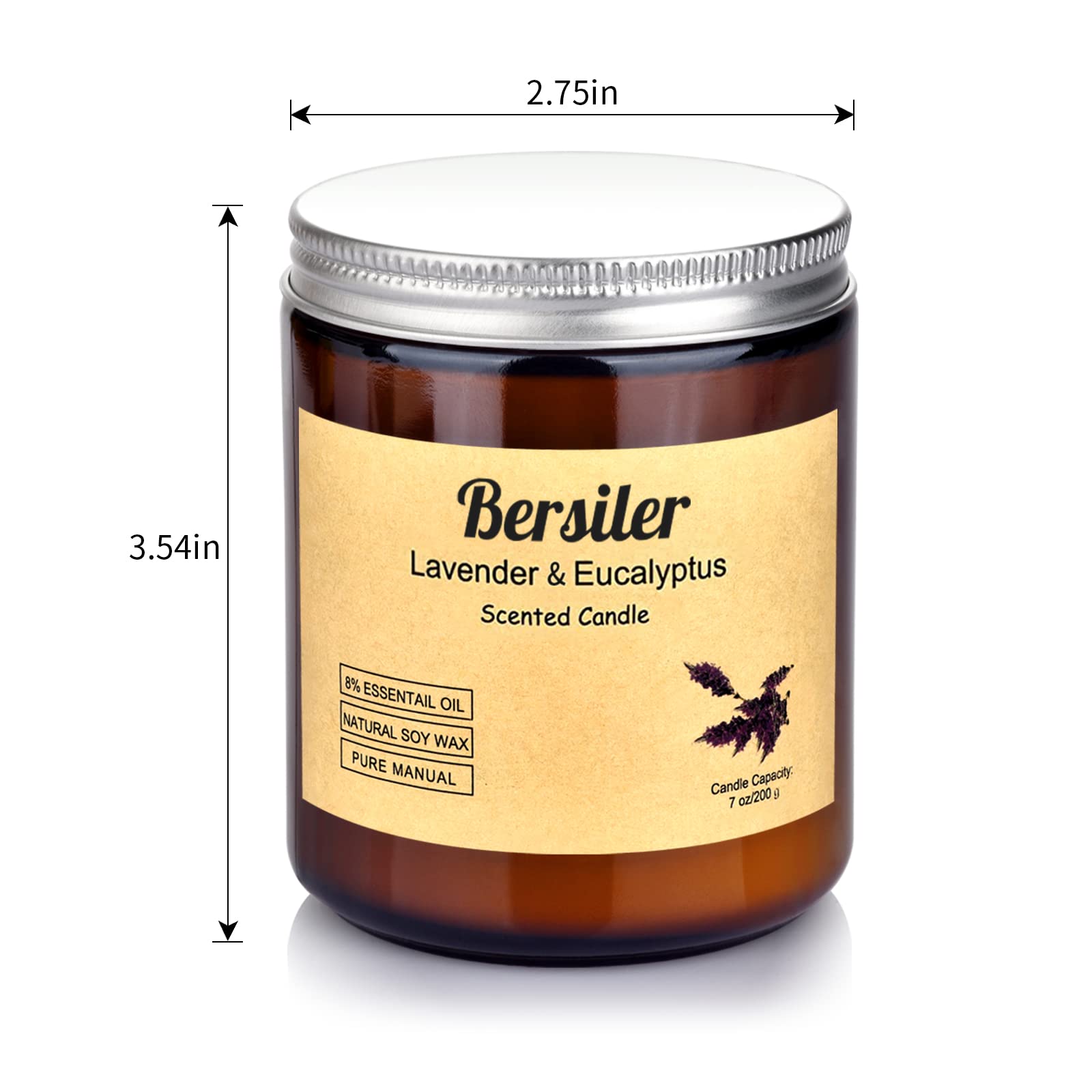 Świece do aromaterapii, 200 ml lawendowy eukaliptus, świece zapachowe, odprężające i relaksujące, do domu i sypialni, prezent dla kobiet/mężczyzn, wosk sojowy (lawendowy eukaliptus, 2 słoiki)