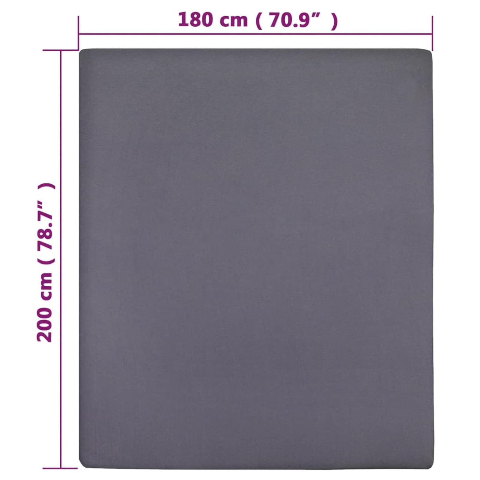 Prześcieradło z gumką Jersey bawełna Antracyt 180x200 cm