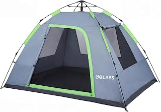 Golabs Pop Up Camping Tent for 2/3 Person, Quick Setup by Pre-Attached Pole | 4 Side Mesh, Ventilation, Lightweight, Portable, 2/3/4 Person Instant Tent, Carry Bag, Inner Pocket&Hook, for Park/Outdoor