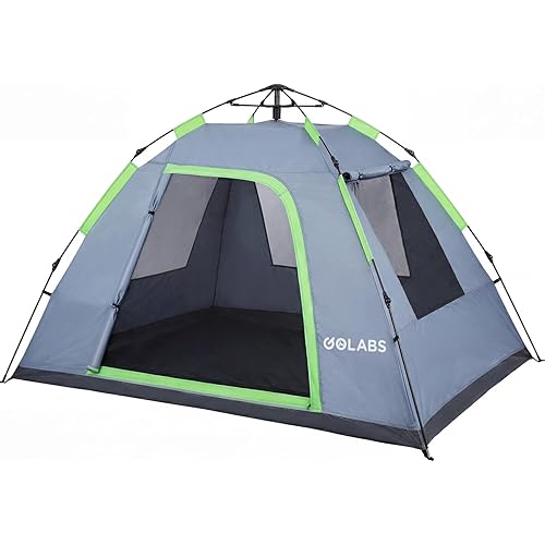 Golabs Pop Up Camping Tent for 2/3/4 Person, 1-Min Setup by Pre-Attached Pole, 4 Side Mesh& Door for View/Airflow, CT2 Instant Canopy Tent with PU1500mm Waterproof, for Outdoor/Camping/Music Festivals