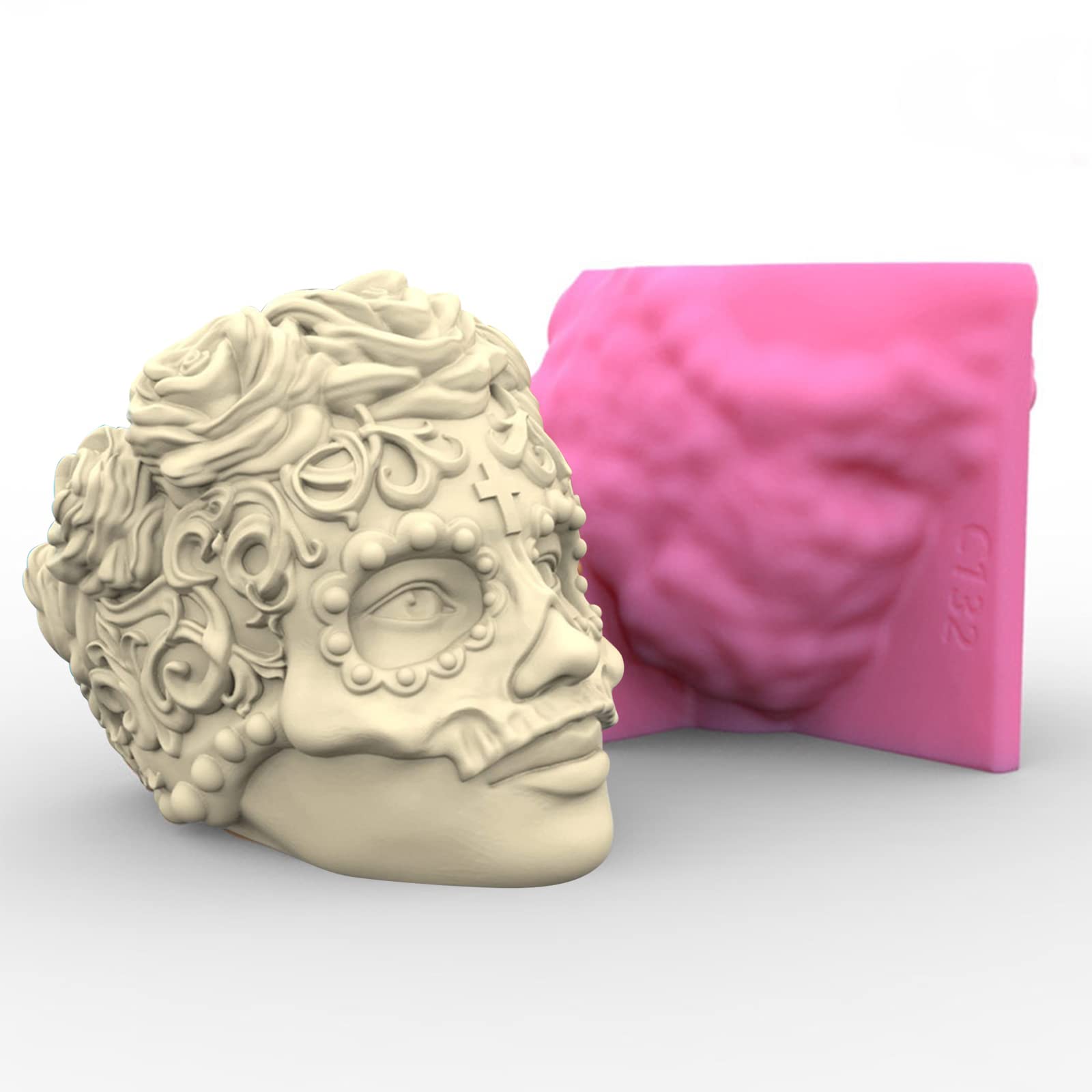 Silicone Candle Mold 3D Head Epoxy Resin Mould DIY Character Plaster Portrait Sculpture Molds Casting Home Decor