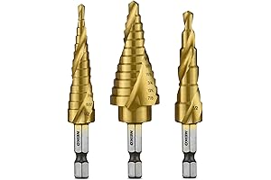Neiko 10181A Quick Change HSS Titanium Coated Spiral Grooved Step Drill Bit 3-piece Set