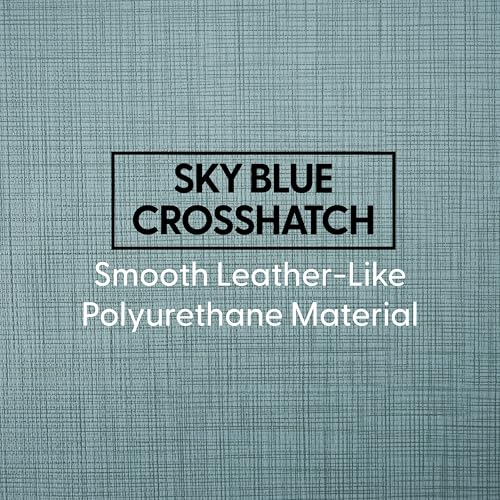 Image of FDP Pro Series Upholstered Armless Mobile Sofa with Tech Panel, Collaborative Commercial Furniture for Hotel Lobby, Office, School, Restaurant, Library, Waiting Room - Sky Blue Crosshatch