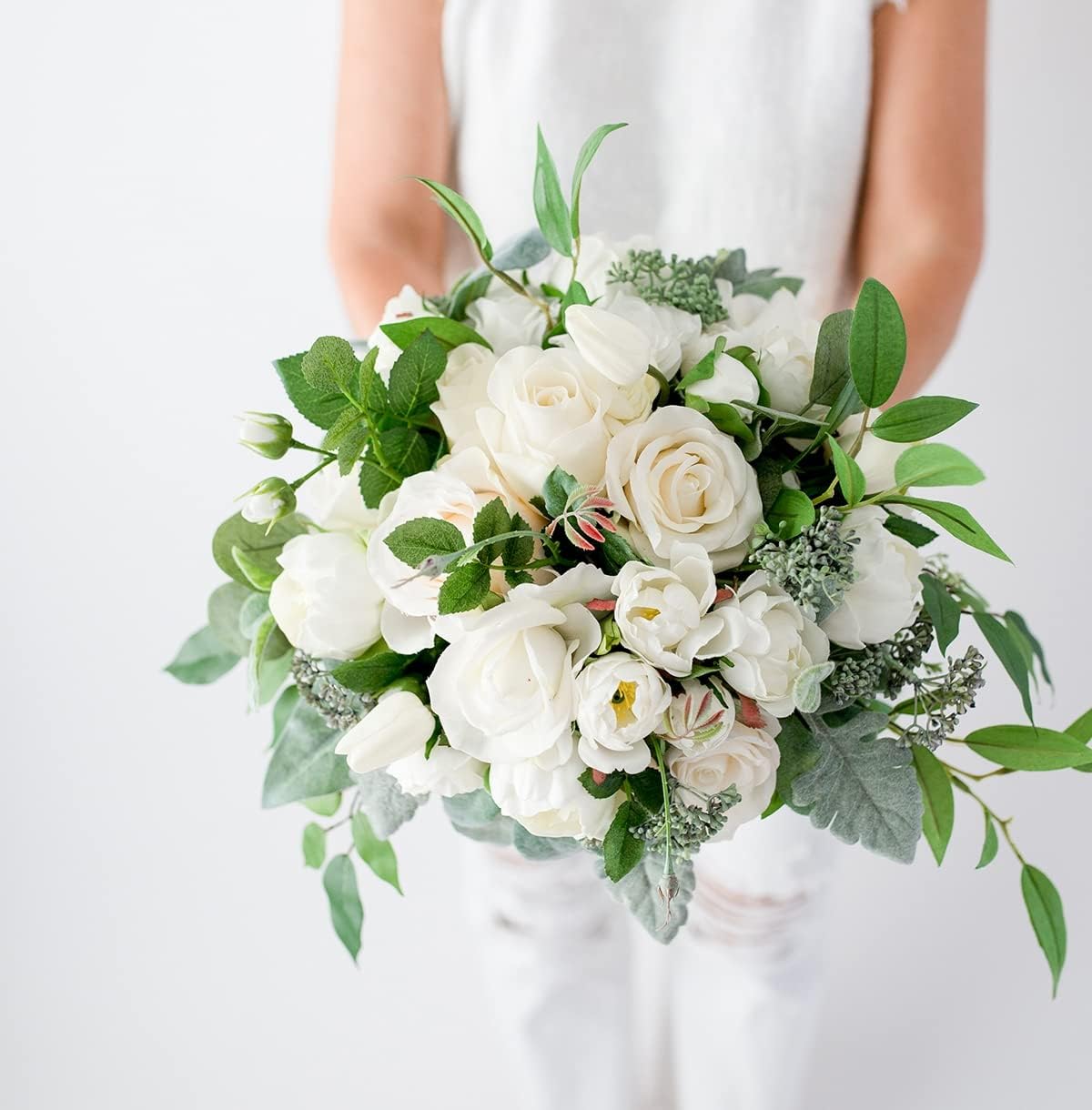 Ercole Bridal Bouquet Holder Floral Foam, Wet and Dry Floral Foam for Making Fresh or Artificial Hand Bouquet 7Inch X 3Inch (White Green, 6 Pieces) 1