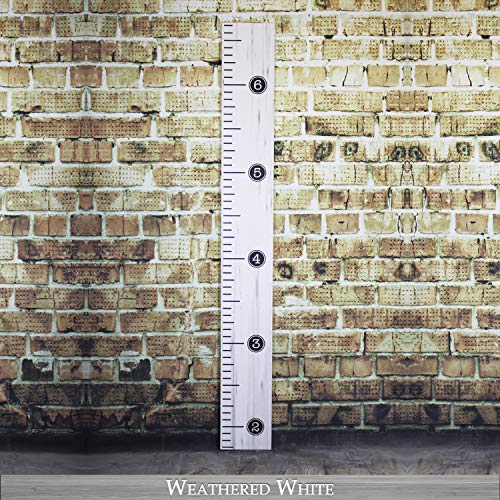 Back40Life Wooden Kids Growth Chart Ruler for Boys and Girls (Distressed Typewriter) (Weathered White) - Thumbnail 2