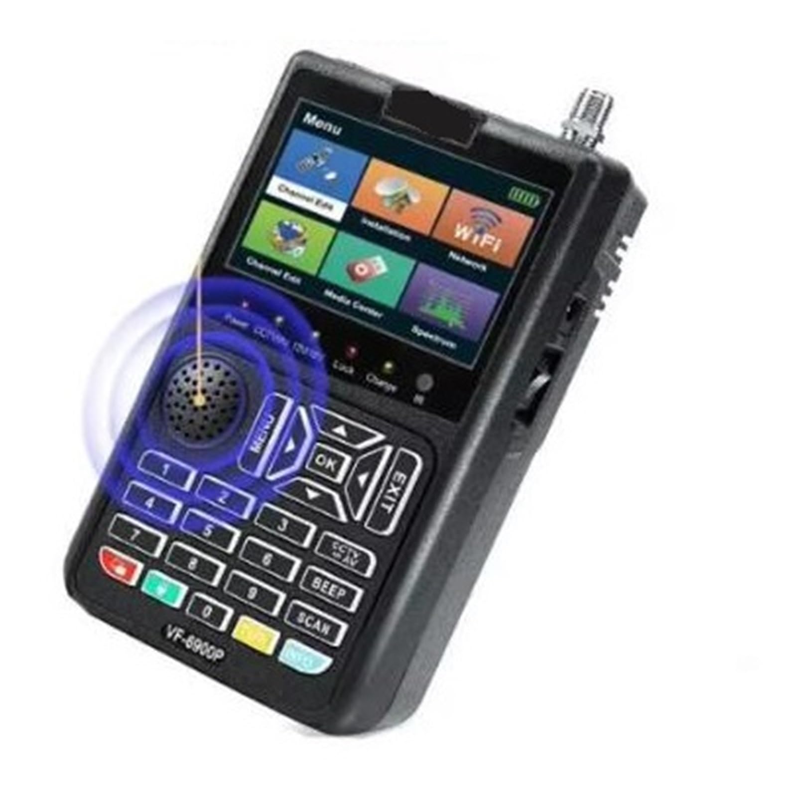 Buscador de satélites Digitales VF-6900 Buscador de satélite Medidor Receptor de TV satelital DVB S2 Pantalla de cámara HD para Ajustar la Antena parabólica de TV vía satélite(VF-6900 Pro)