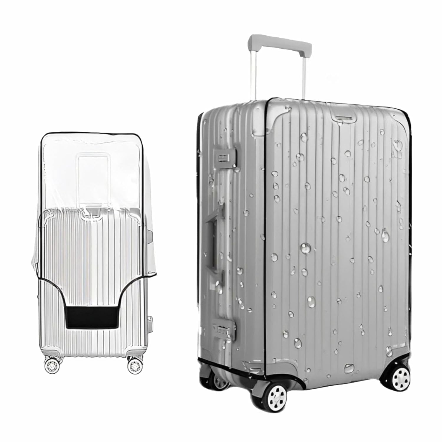 PVC Transparent Waterproof Dustproof Suitcase Cover | Luggage Trolley Bag Covers | Pack of 1, 30 Inch, X-Large (69 x 52 x 36 cm) Measure Suitcase Height excluding Wheels-image-11