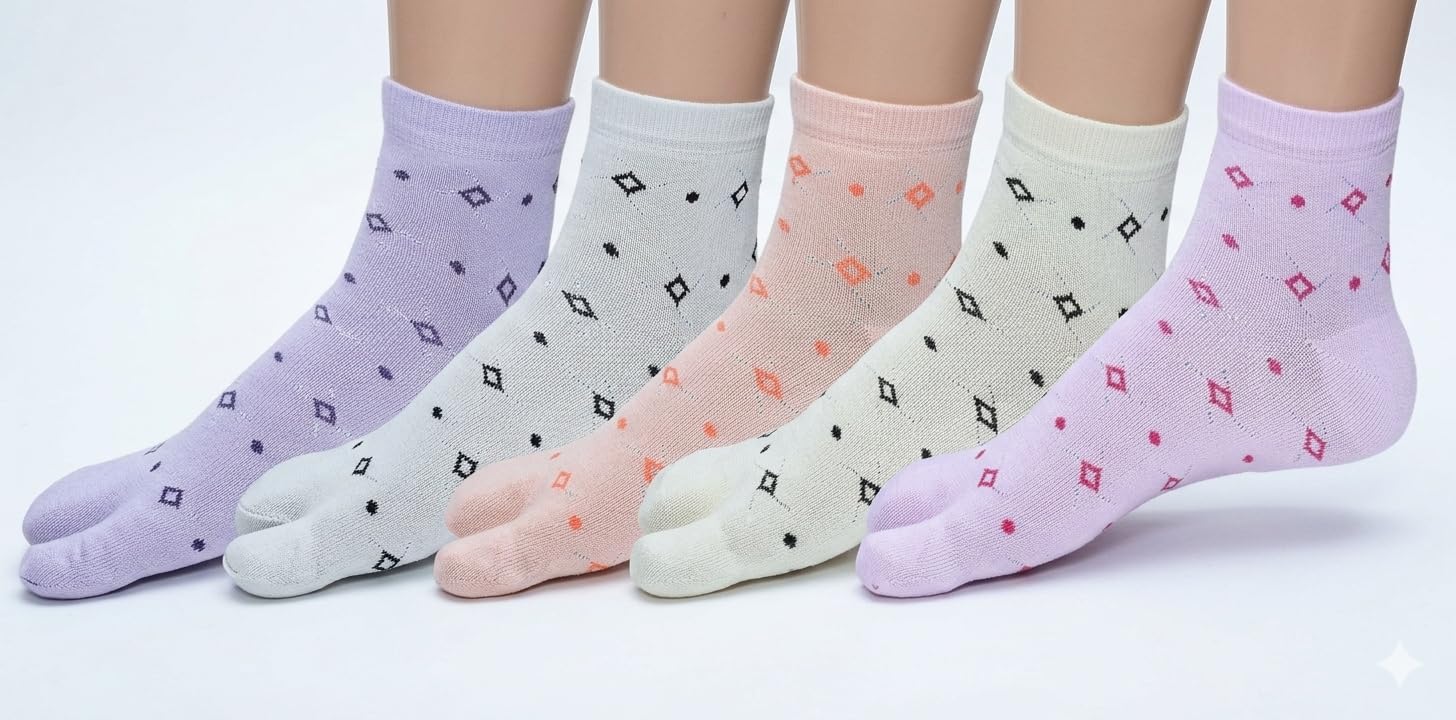 shaperx Toe Socks for Women, Calf Length | Thumb Socks-picture-11