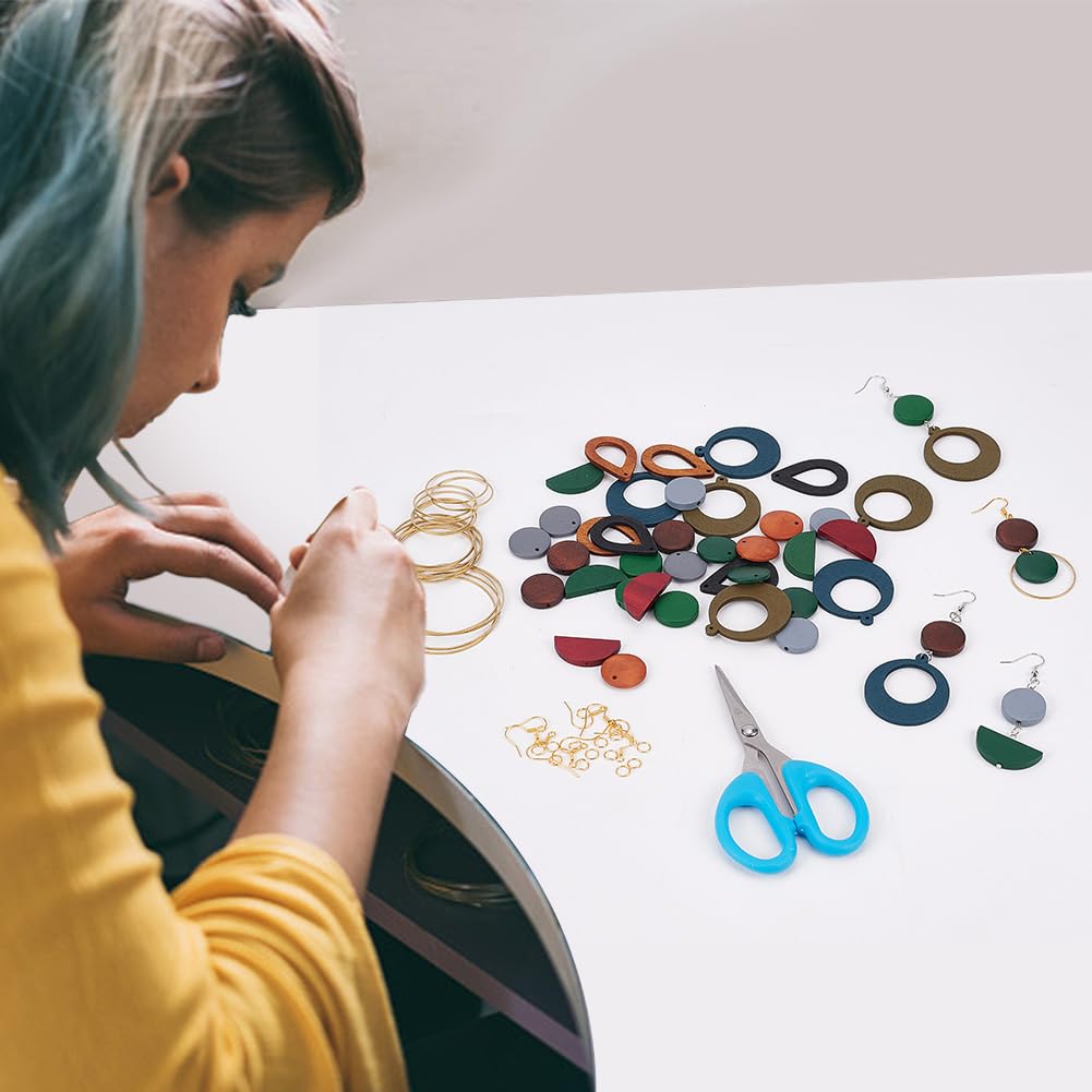 20 Pendentifs En Bois Demi-Cercle Pour Boucles D'Oreilles - Kit DIY Création Bijoux