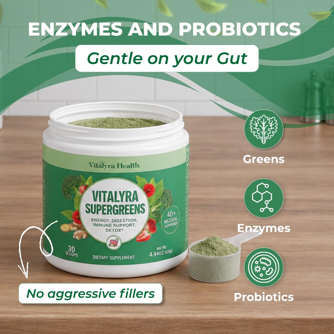 Super Greens Powder - 40+ Superfoods Green Drink, Probiotics, Vegan — Amazon image 4